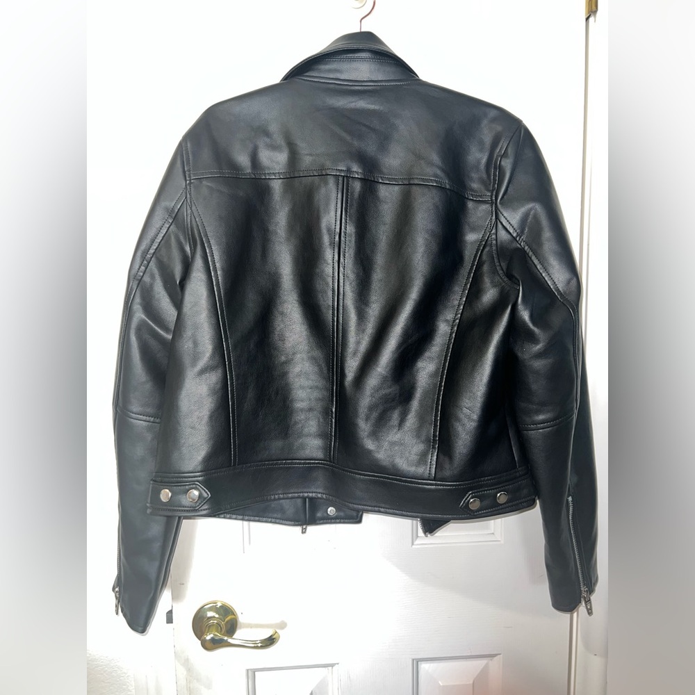 Blank NYC Good Vibes Faux Leather Moto Jacket Size XL NWOT - Picture 3 of 11